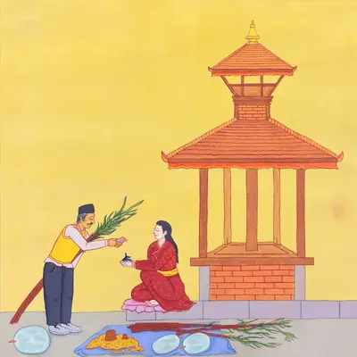 Street during Dashain - “कुबिन्डो साउनी”