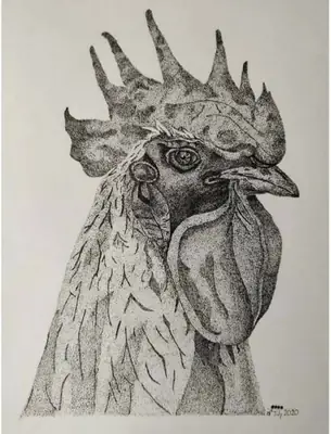 A distinctive smart rooster.